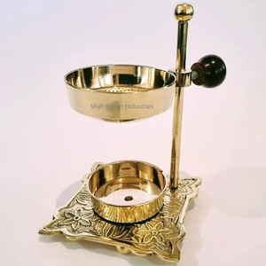 High Quality Metal Incense <b>Burner</b> With Round Base Oud <b>Bukhoor</b> <b>Burner</b> Home Fragrance Aromatic Gold Incense Holders - Product Image 5