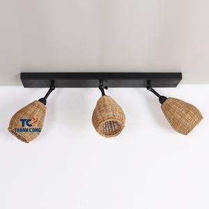 JUEGO DE 3 PCS DE PANTALLA DE RATÁN Tejida a mano de material natural para un espacio de vida ecológico e iluminación interior - Product Image 2