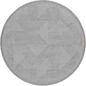 Vente en gros de tapis en peluche rond gris de qualité supérieure, tapis en microfibre, style scandinave avec quantité minimale de commande bas de couleur unie, fabriqué en Turquie - Product Image 1