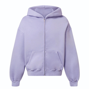 Sweat à capuche unisexe en polaire zippé avec capuche réglable Poches en polyester/coton pour les activités de plein air en hiver - Product Image 1