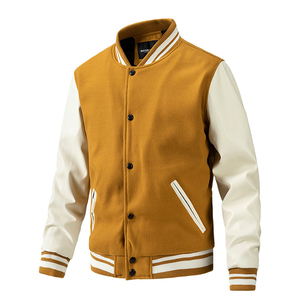 Chaqueta Varsity de Moda para Mujer, Acolchada de Algodón y Felpa, Diseño de Béisbol con Parches Bordados, Resistente al Viento - Product Image 1