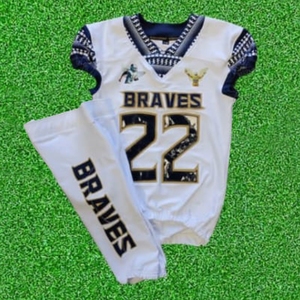 Conjunto de uniformes de fútbol americano de sublimación personalizada de alta calidad, conjuntos de camisetas y pantalones de fútbol americano de sarga de aparejos de poliéster - Product Image 6