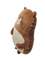 Coussin en peluche Otter marron personnalisé, écologique, motif animal de dessin animé mignon, rembourré en coton PP doux, avec visage brodé, pour la décoration intérieure et les cadeaux