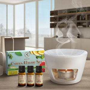 Citrus Flavor Cold Pressed <b>Essential</b> <b>Oil</b> <b>Set</b> with Grapefruit Lemon & Orange for Natural Aromatherapy Home Spa Gift Box - Product Image 4