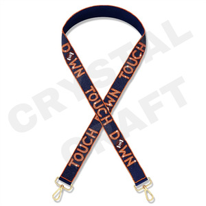 Multi Customized White Gold Seed Bead Bag Straps 'Hook Em Horns' Fashionable Accessory Beaded Purse Strap - Product Image 4