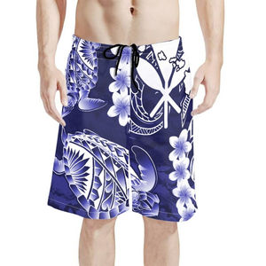 Vente en gros 100% coton Short décontracté Floral gris clair écologique homme été piste entraînement sport bouton vierge Logo personnalisé - Product Image 1