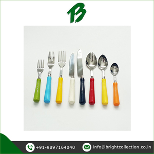 Juego de cubiertos con mango de resina multicolor de calidad genuina 100%, juego de cubiertos disponible a precio con descuento - Product Image 3