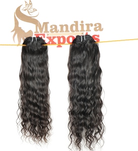 100% vente en gros vendeur vierge brut naturel noir couleur ondulé non traité temple indien extensions de cheveux humains - Product Image 1