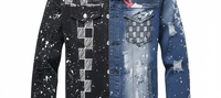 Veste en jean vintage pour homme Y2K, hiver, rayée, décontractée, formelle, imprimé léopard 3D, patchwork, brodée, boutonnée, imperméable, streetwear