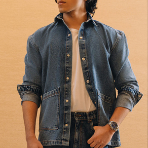 La mejor Camisa vaquera Vintage 100% de algodón para hombre, texto personalizado, impresión de alta calidad, diseño adecuado de fábrica de alta calidad - Product Image 6