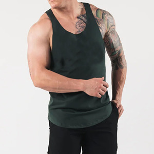 Venta al por mayor superventas gimnasio fitness 100% algodón material de secado rápido hacer su propio logotipo de impresión sin mangas Hombre camisetas sin mangas para la venta - Product Image 4