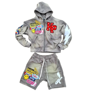 เสื้อฮู้ดซิป 2 ชิ้น แบบทอพิเศษ ยูนิเซ็กซ์ ผ้าฝ้าย 100% ลายพิมพ์ตามสั่ง ระบายอากาศได้ดี เป็นมิตรกับสิ่งแวดล้อม เสื้อสตรีทแวร์สำหรับฤดูใบไม้ร่วง - Product Image 5