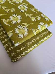 Ensemble de tissu en coton imprimé Jaipuri en denim tissé non cousu, haut et bas |   60x60 |   1 lot de 5 mètres en haut, 5 mètres en bas |   pour les costumes - Product Image 2