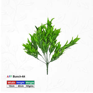 ใบไม้ประดิษฐ์สีเขียวลายไม้ไผ่/ปาล์ม รุ่น AFF Bunch-64 - Product Image 1
