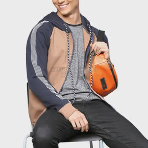 เสื้อฮู้ดผู้ชายผ้าฝ้าย100% ฤดูหนาวสีทึบมีซิป - Product Image 4