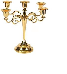 5-Arm Handmade Aluminum Wedding & Christmas Home Decoration <b>Candle</b> <b>Holder</b> <b>Lantern</b> with Gold Finish - Product Image 4