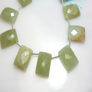 Cuentas de Avanturina rectangulares verdes de primera calidad para mujer, 8mm, amatista Natural, Briolette, piedras preciosas facetadas, 13x18MM, corte rosa para joyería - Product Image 6