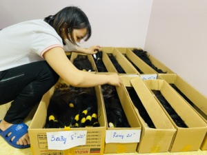 Échantillon gratuit de cheveux humains vierges vietnamiens de qualité Remy, lots en vrac, double trame à la machine pour femmes noires - Product Image 6