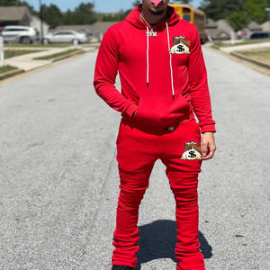 Fabricants de vêtements à logo personnalisé Survêtement lourd Ensemble de jogging de haute qualité Sweat à capuche évasé et pantalon de survêtement pour hommes - Product Image 6