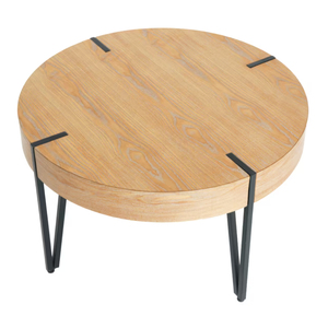 Vente chaude personnalisé en forme de rond en bois chambre lit à côté Table d'appoint Tables basses décoratives pour la maison pieds en métal fournitures en vrac - Product Image 1