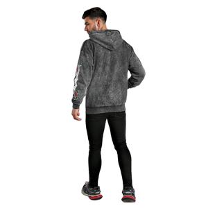 Sudadera con capucha de algodón 100% lavado con ácido de gran tamaño para hombres conjuntos de sudadera de peso pesado personalizados para invierno - Product Image 3