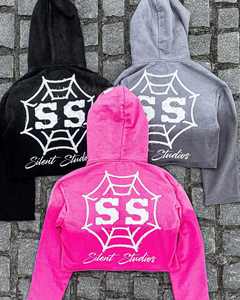 Vente en gros de sweatshirt à capuche personnalisé multicolore pour hommes sweatshirts à capuche vintage délavés à l'acide avec appliques brodées pour hommes - Product Image 6