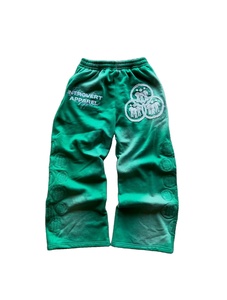 Custom Men's Autumn Streetwear SunFaded Acid Wash Flare Two-Piece Cotton Fleece Quick Dry 3D Pattern Hoodie <b>Sweatpants</b> <b>Set</b> - Product Image 5