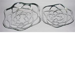 Juego de 2 centros de mesa de Metal de aluminio para cocina, cuenco para frutas, tazón de comida, tazón para servir dulces de boda, novedad - Product Image 1