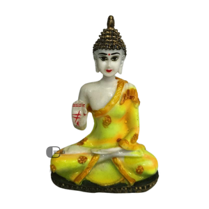 Mini estatua de Buda amarilla hecha a mano, decoración espiritual para salpicadero de coche, figurita de poliresina, regalos de devolución para el Año Nuevo chino, Pascua - Product Image 6