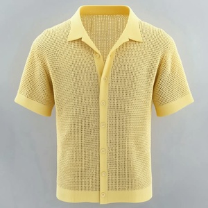 Polo informal de verano de punto con botones para hombre, camisetas suaves de manga corta para hombre, Polo de punto para hombre, Polo de diseño personalizado - Product Image 2