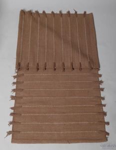 Sutralush Woven Chenille <b>Rug</b> Square Brown with White Stripes Tassel Trim Home Decor Contemporary Style Thin 0.2-0.4 in - Product Image 2