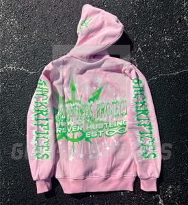 Sweat à capuche en coton de haute qualité à fermeture éclair thermique avec logo personnalisé Streetwear Sweat à capuche zippé surdimensionné multicolore pour hommes - Product Image 6