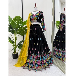 ชุดคอลเลกชั่นหนังเทียม Georgette ลายบูติกหนักด้วยด้ายและลำดับการทำงานสำหรับสาวๆในโอกาสพิเศษ - Product Image 1