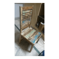 Chaise de salle à manger moderne en bois massif indien, réglable en hauteur, en bois de récupération, style antique Shiva, pour la maison et le bureau