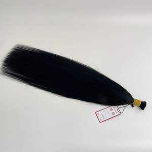 Lujo 100% cabello humano vietnamita Color Natural # 1B 22 pulgadas extensiones a granel Yaki recto 100g doble dibujado pelo a granel sin trama - Product Image 4