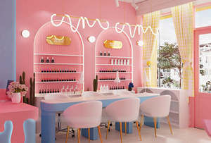 Diseño de Salón de <span class=keywords><strong>Uñas</strong></span>, Iluminación LED, Mesas de Manicura, Sillas de Pedicura, Vitrinas, Fabricación de Muebles Personalizados - Product Image 4