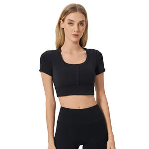 Crop <b>Top</b> T Shirt 100% Cotton Lightweight Blank <b>Sexy</b> <b>Women's</b> Fitness Crop <b>Top</b> Tees OEM Custom <b>Womens</b> Crop Shirts - Product Image 5