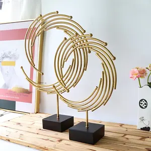 ชุดตุ๊กตาโลหะทรงกลมสีทองสไตล์โบราณสุดหรูสีทองสำหรับตกแต่งห้องนั่งเล่นบ้านสมัยใหม่สินค้าส่งออก - Product Image 5