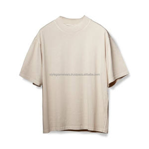 T-shirt décontracté pour homme en coton 100% biologique 300g, coupe ample et carrée, col rond, long, respirant, en toile, motif uni - Product Image 2