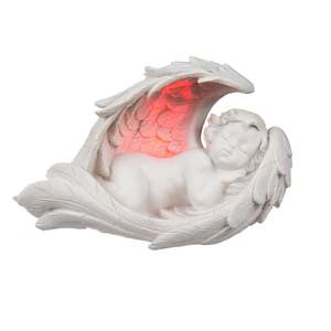 Color-Changing LED <b>Sleeping</b> Angel with <b>Light</b>-Up Wings Battery-Powered Moon Shape - Product Image 4