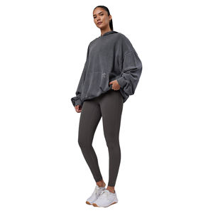 Sweat-shirt d'hiver en coton 100% lourd, écologique, délavé, surdimensionné, personnalisé en gros, 280 grammes, sweat-shirt pour femmes, lavage à l'avant - Product Image 3