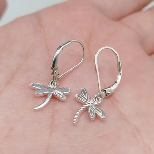 Pendientes de libélula Plata de Ley 925 hechos a mano palanca de libélula gota trasera joyería colgante dragón mosca encanto proveedores al por mayor - Product Image 4