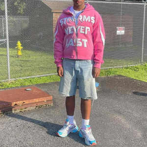 Sudaderas con capucha bordadas con parche desgastado para correr con logotipo personalizable para hombre, chándal para otoño, marca de diseñador - Product Image 4