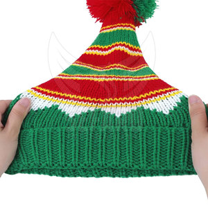 Eco Friendly High Quality Cotton Made <b>Beanies</b> <b>Hat</b> Sustainable Contrast Color Jacquard <b>Beanies</b> <b>Hat</b> - Product Image 3