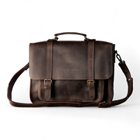 Sacoche élégante en cuir véritable pour ordinateur portable, style vintage, prête pour les voyages, sac spacieux, personnalisable, pour hommes et femmes, marque CUSTOM