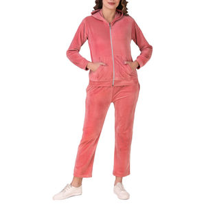Ensemble de survêtement en velours respirant pour femmes, vente en gros, ensemble deux pièces, design entièrement personnalisable, survêtement en velours pour femmes - Product Image 1
