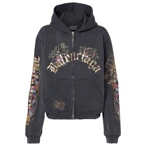 Sweat à capuche zippé personnalisé pour femme, chaud, hiver et automne, avec logo frontal, en molleton épais 100% coton, style streetwear décontracté et tendance, ODM - Product Image 1