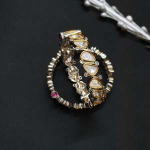 <b>Openable</b> Kundan Polki Fashion Bangles Unshape Design - Product Image 3