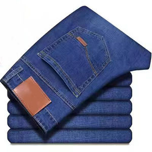 Jeans en toile décontractés pour homme, style vintage, style urbain, coupe droite, taille haute, 100% coton, séchage rapide, respirant - Product Image 3