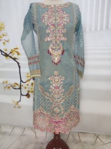 Costume 3 pièces brodé robe traditionnelle pakistanaise vêtements pour femmes vêtements ethniques mode culturelle indien Shalwar Kameez fait à la main - Product Image 3